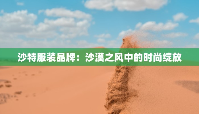 沙特服装品牌：沙漠之风中的时尚绽放
