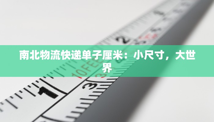 南北物流快递单子厘米：小尺寸，大世界