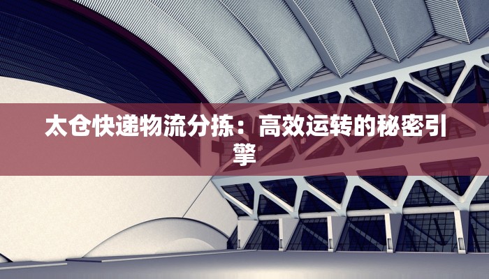 太仓快递物流分拣：高效运转的秘密引擎