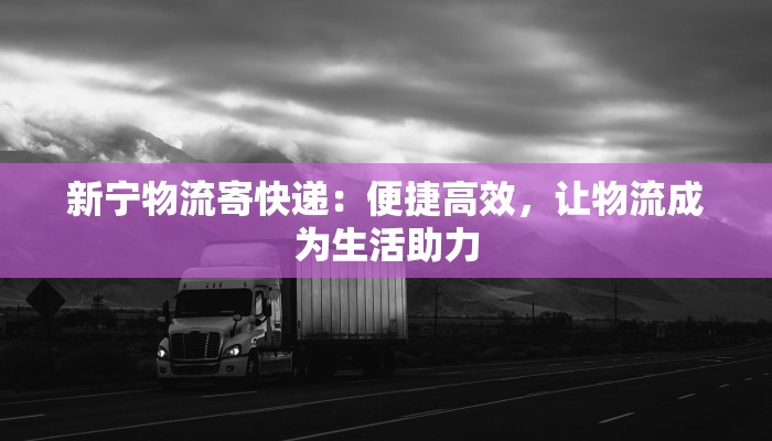新宁物流寄快递:便捷高效,让物流成为生活助力