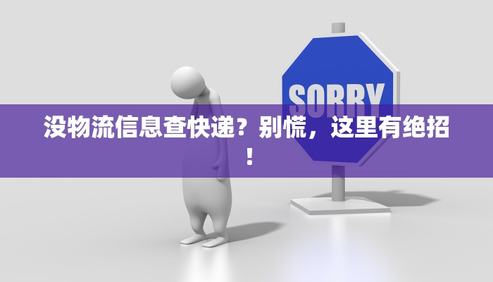 没物流信息查快递？别慌，这里有绝招！