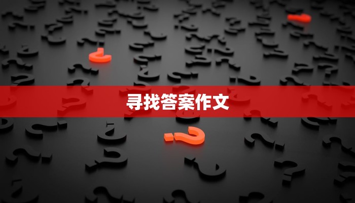 寻找答案作文